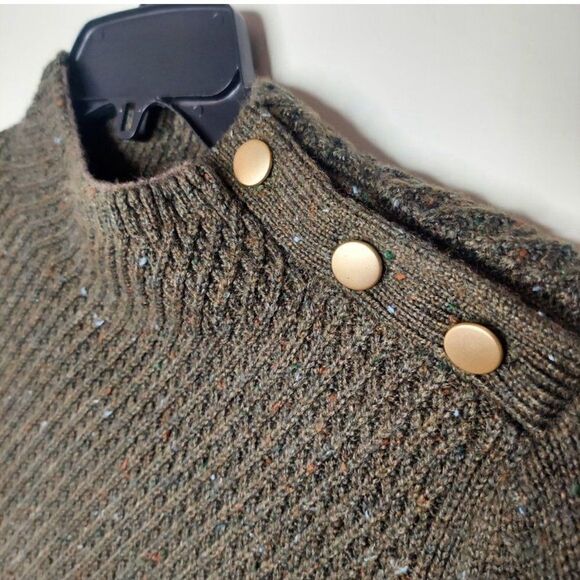 TALBOTS Beautiful Knit Mock Neck Sweater Button XS - Picture 3 of 6